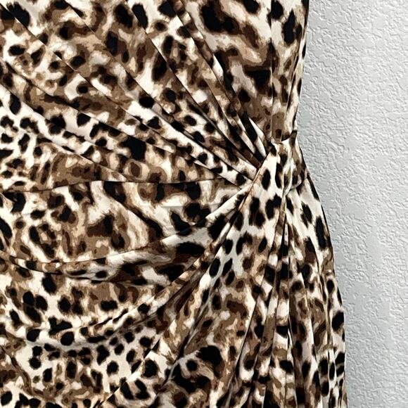 Catherine Malandrino Leopard Animal Print Midi Sheath Dress NWT Medium - Picture 7 of 11